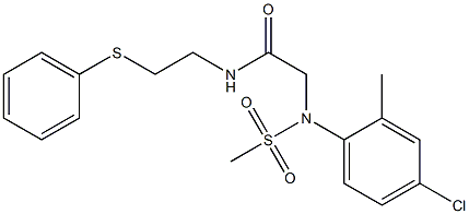 2-[4-chloro-2-methyl(methylsulfonyl)anilino]-N-[2-(phenylthio)ethyl]acetamide 구조식 이미지