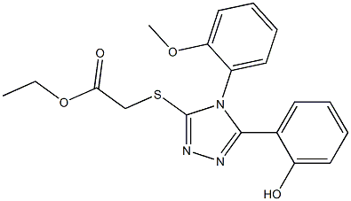 ethyl {[5-(2-hydroxyphenyl)-4-(2-methoxyphenyl)-4H-1,2,4-triazol-3-yl]sulfanyl}acetate 구조식 이미지