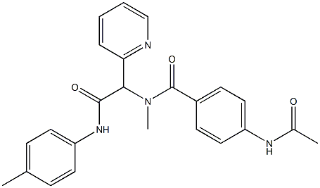 4-(acetylamino)-N-methyl-N-[2-oxo-1-(2-pyridinyl)-2-(4-toluidino)ethyl]benzamide 구조식 이미지