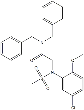 N,N-dibenzyl-2-[5-chloro-2-methoxy(methylsulfonyl)anilino]acetamide 구조식 이미지