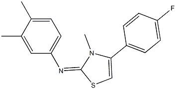 N-(3,4-dimethylphenyl)-N-(4-(4-fluorophenyl)-3-methyl-1,3-thiazol-2(3H)-ylidene)amine 구조식 이미지