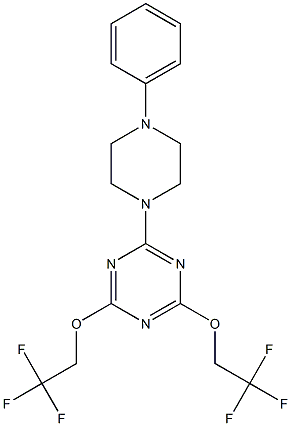 2-(4-phenyl-1-piperazinyl)-4,6-bis(2,2,2-trifluoroethoxy)-1,3,5-triazine 구조식 이미지