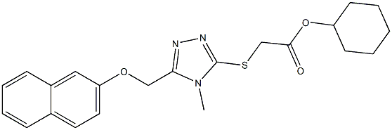 cyclohexyl ({4-methyl-5-[(2-naphthyloxy)methyl]-4H-1,2,4-triazol-3-yl}sulfanyl)acetate Structure