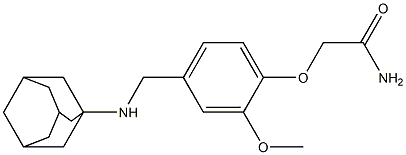 2-{4-[(1-adamantylamino)methyl]-2-methoxyphenoxy}acetamide 구조식 이미지