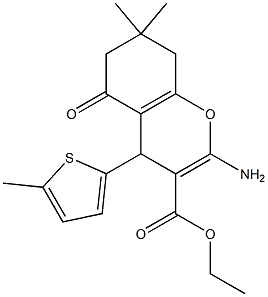 ethyl 2-amino-7,7-dimethyl-4-(5-methyl-2-thienyl)-5-oxo-5,6,7,8-tetrahydro-4H-chromene-3-carboxylate 구조식 이미지