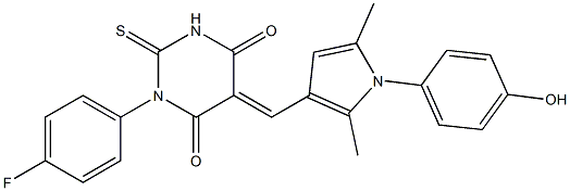 1-(4-fluorophenyl)-5-{[1-(4-hydroxyphenyl)-2,5-dimethyl-1H-pyrrol-3-yl]methylene}-2-thioxodihydro-4,6(1H,5H)-pyrimidinedione 구조식 이미지