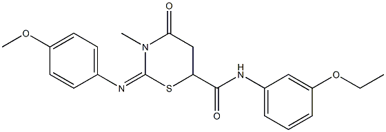 N-(3-ethoxyphenyl)-2-[(4-methoxyphenyl)imino]-3-methyl-4-oxo-1,3-thiazinane-6-carboxamide 구조식 이미지