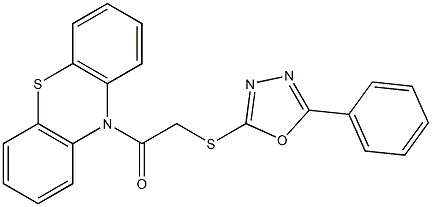 2-oxo-2-(10H-phenothiazin-10-yl)ethyl 5-phenyl-1,3,4-oxadiazol-2-yl sulfide Structure