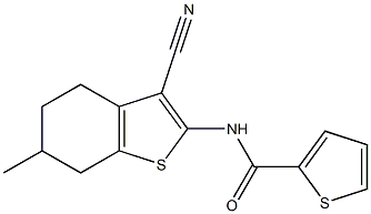 N-(3-cyano-6-methyl-4,5,6,7-tetrahydro-1-benzothiophen-2-yl)-2-thiophenecarboxamide 구조식 이미지