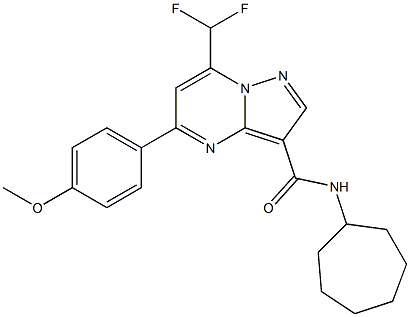 N-cycloheptyl-7-(difluoromethyl)-5-(4-methoxyphenyl)pyrazolo[1,5-a]pyrimidine-3-carboxamide Structure