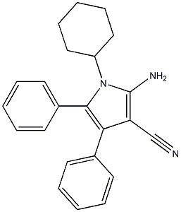 2-amino-1-cyclohexyl-4,5-diphenyl-1H-pyrrole-3-carbonitrile 구조식 이미지
