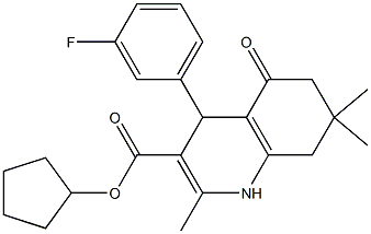 cyclopentyl 4-(3-fluorophenyl)-2,7,7-trimethyl-5-oxo-1,4,5,6,7,8-hexahydroquinoline-3-carboxylate 구조식 이미지