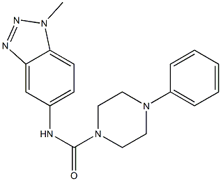 N-(1-methyl-1H-1,2,3-benzotriazol-5-yl)-4-phenyl-1-piperazinecarboxamide 구조식 이미지