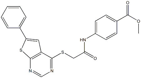 methyl 4-({[(6-phenylthieno[2,3-d]pyrimidin-4-yl)sulfanyl]acetyl}amino)benzoate 구조식 이미지