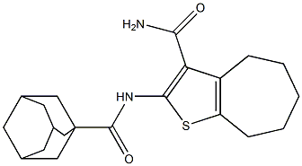 2-[(1-adamantylcarbonyl)amino]-5,6,7,8-tetrahydro-4H-cyclohepta[b]thiophene-3-carboxamide Structure