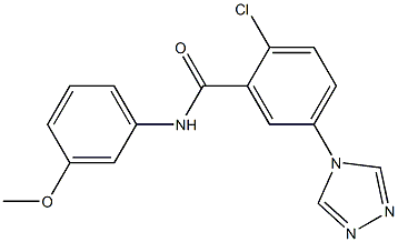 2-chloro-N-(3-methoxyphenyl)-5-(4H-1,2,4-triazol-4-yl)benzamide 구조식 이미지