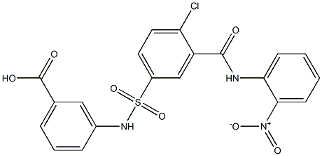 3-({[4-chloro-3-({2-nitroanilino}carbonyl)phenyl]sulfonyl}amino)benzoic acid Structure