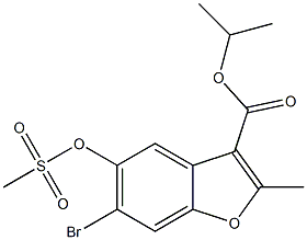 isopropyl 6-bromo-2-methyl-5-[(methylsulfonyl)oxy]-1-benzofuran-3-carboxylate 구조식 이미지