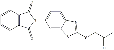 2-{2-[(2-oxopropyl)sulfanyl]-1,3-benzothiazol-6-yl}-1H-isoindole-1,3(2H)-dione 구조식 이미지