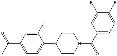 1-{4-[4-(3,4-difluorobenzoyl)-1-piperazinyl]-3-fluorophenyl}ethanone Structure