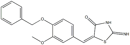 5-[4-(benzyloxy)-3-methoxybenzylidene]-2-imino-1,3-thiazolidin-4-one 구조식 이미지
