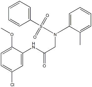N-(5-chloro-2-methoxyphenyl)-2-[2-methyl(phenylsulfonyl)anilino]acetamide Structure