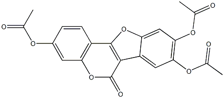 3,8-bis(acetyloxy)-6-oxo-6H-[1]benzofuro[3,2-c]chromen-9-yl acetate 구조식 이미지
