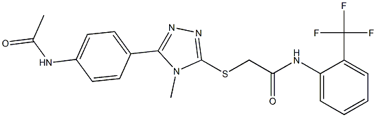 2-({5-[4-(acetylamino)phenyl]-4-methyl-4H-1,2,4-triazol-3-yl}sulfanyl)-N-[2-(trifluoromethyl)phenyl]acetamide Structure