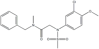 N-benzyl-2-[3-chloro-4-methoxy(methylsulfonyl)anilino]-N-methylacetamide Structure