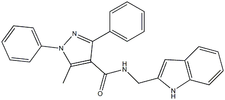 N-(1H-indol-2-ylmethyl)-5-methyl-1,3-diphenyl-1H-pyrazole-4-carboxamide Structure