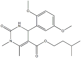 isopentyl 4-(2,5-dimethoxyphenyl)-1,6-dimethyl-2-oxo-1,2,3,4-tetrahydro-5-pyrimidinecarboxylate Structure