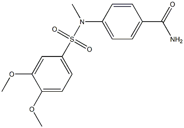 4-[[(3,4-dimethoxyphenyl)sulfonyl](methyl)amino]benzamide 구조식 이미지