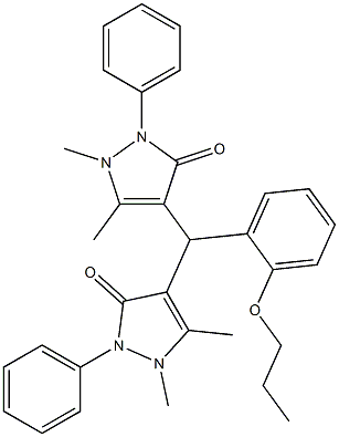 4-{(1,5-dimethyl-3-oxo-2-phenyl-2,3-dihydro-1H-pyrazol-4-yl)[2-(propyloxy)phenyl]methyl}-1,5-dimethyl-2-phenyl-1,2-dihydro-3H-pyrazol-3-one Structure