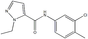 N-(3-chloro-4-methylphenyl)-1-ethyl-1H-pyrazole-5-carboxamide 구조식 이미지