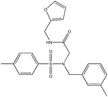 N-(2-furylmethyl)-2-{(3-methylbenzyl)[(4-methylphenyl)sulfonyl]amino}acetamide 구조식 이미지