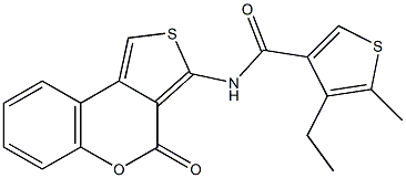 4-ethyl-5-methyl-N-(4-oxo-4H-thieno[3,4-c]chromen-3-yl)-3-thiophenecarboxamide 구조식 이미지