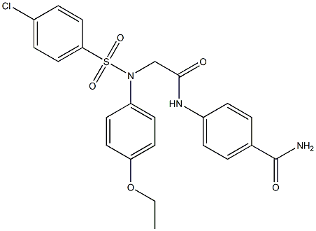 4-[({[(4-chlorophenyl)sulfonyl]-4-ethoxyanilino}acetyl)amino]benzamide Structure