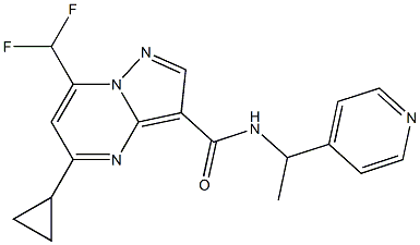 5-cyclopropyl-7-(difluoromethyl)-N-[1-(4-pyridinyl)ethyl]pyrazolo[1,5-a]pyrimidine-3-carboxamide Structure