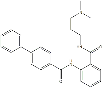 N-[2-({[3-(dimethylamino)propyl]amino}carbonyl)phenyl][1,1'-biphenyl]-4-carboxamide 구조식 이미지