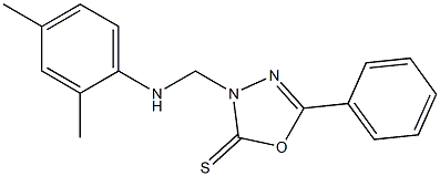 3-[(2,4-dimethylanilino)methyl]-5-phenyl-1,3,4-oxadiazole-2(3H)-thione 구조식 이미지