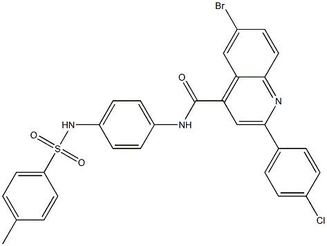 6-bromo-2-(4-chlorophenyl)-N-(4-{[(4-methylphenyl)sulfonyl]amino}phenyl)-4-quinolinecarboxamide Structure