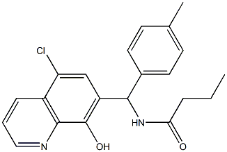 N-[(5-chloro-8-hydroxy-7-quinolinyl)(4-methylphenyl)methyl]butanamide 구조식 이미지