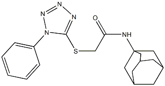 N-(1-adamantyl)-2-[(1-phenyl-1H-tetraazol-5-yl)sulfanyl]acetamide Structure