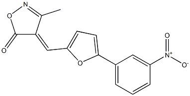 4-[(5-{3-nitrophenyl}-2-furyl)methylene]-3-methyl-5(4H)-isoxazolone 구조식 이미지