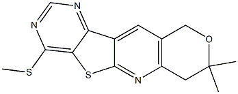 8,8-dimethyl-4-(methylsulfanyl)-7,10-dihydro-8H-pyrano[3'',4'':5',6']pyrido[3',2':4,5]thieno[3,2-d]pyrimidine Structure