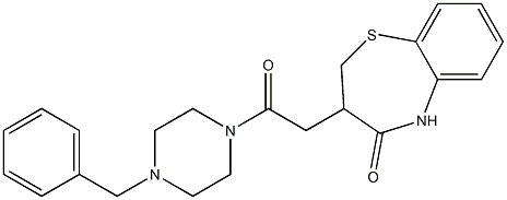 3-[2-(4-benzyl-1-piperazinyl)-2-oxoethyl]-2,3-dihydro-1,5-benzothiazepin-4(5H)-one Structure