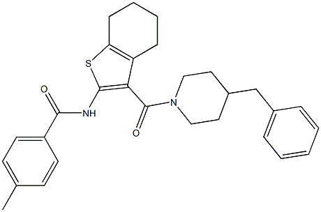 N-{3-[(4-benzyl-1-piperidinyl)carbonyl]-4,5,6,7-tetrahydro-1-benzothien-2-yl}-4-methylbenzamide Structure