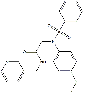 2-[4-isopropyl(phenylsulfonyl)anilino]-N-(pyridin-3-ylmethyl)acetamide 구조식 이미지