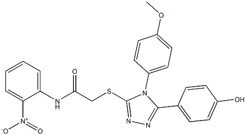 N-{2-nitrophenyl}-2-{[5-(4-hydroxyphenyl)-4-(4-methoxyphenyl)-4H-1,2,4-triazol-3-yl]sulfanyl}acetamide Structure