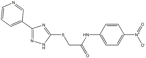 N-{4-nitrophenyl}-2-{[3-(3-pyridinyl)-1H-1,2,4-triazol-5-yl]sulfanyl}acetamide 구조식 이미지